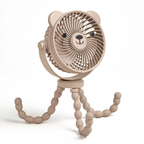 Cute Bear Stroller Portable Fan with Flexible Tripod and 3 Wind Speeds